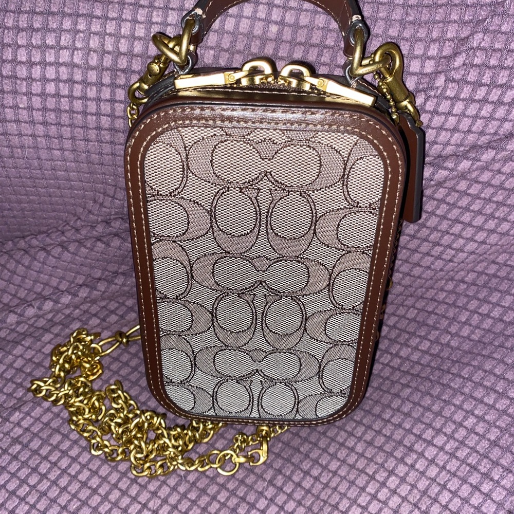 Coach Brown and Gold Crossbody Bag